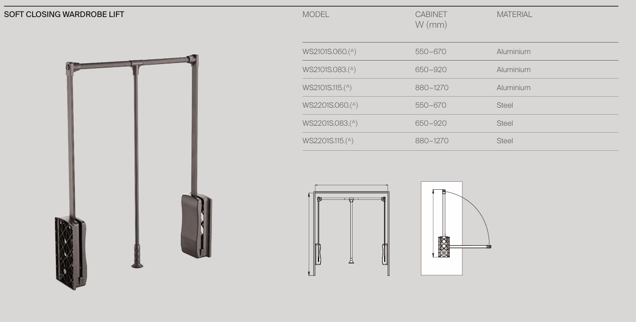 Pull Down Robe Rail