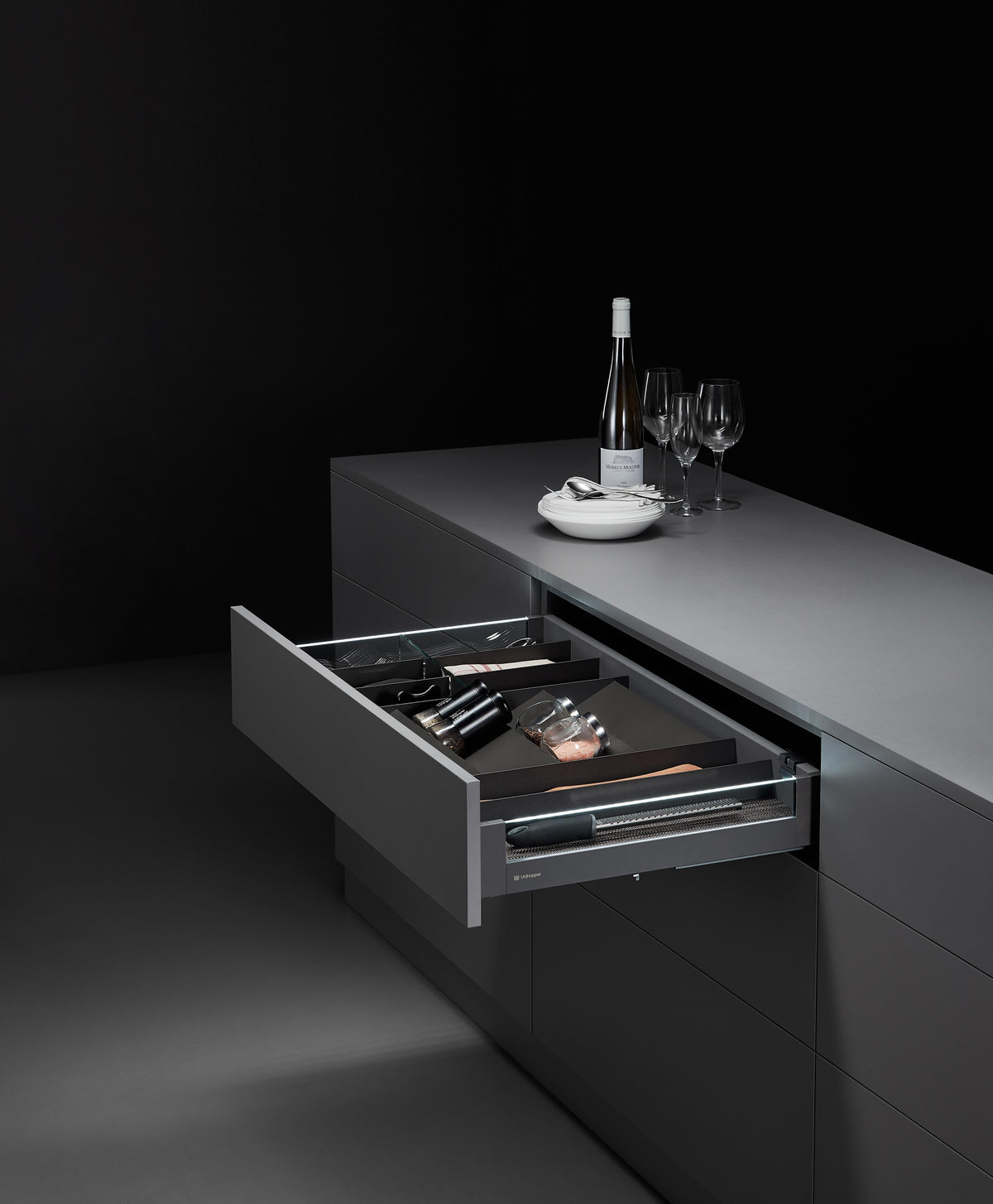 Led Drawer System Magic Box Glass LED Drawer Kit – Unihopper Hardware